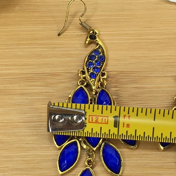 Blue Peacock Earrings - Picture 3 of 5